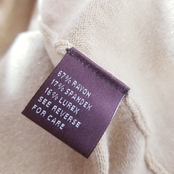 525 America Sparkles Glitters Gold Button Knit Cardigan Top - Picture 12 of 13